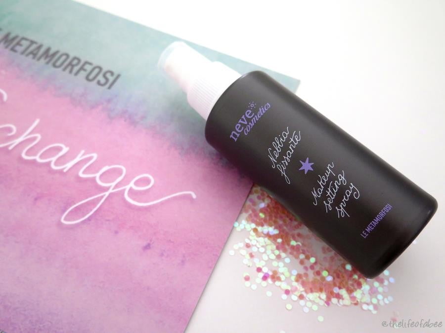 nebbia fissante le metamorfosi neve cosmetics recensione review nebbia fissante le metamorfosi neve cosmetics recensione review