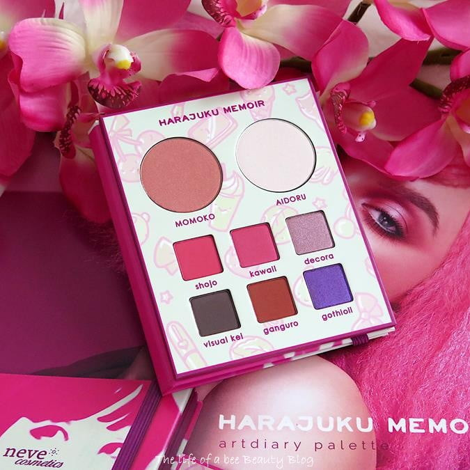 Harajuku Memoir Palette Neve COsmetics swatches review